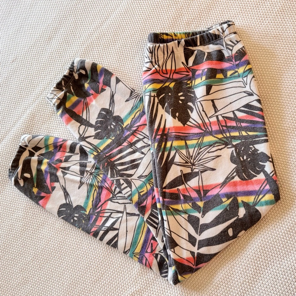 WILDFOX Colorful Black & White Tropical Joggers Sweatpants - Picture 8 of 11